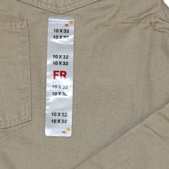 NWT Carhartt Khaki FR Canvas Boot Cut Work Pants - Picture 3 of 9
